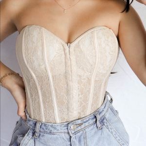 Beige Lace Corset